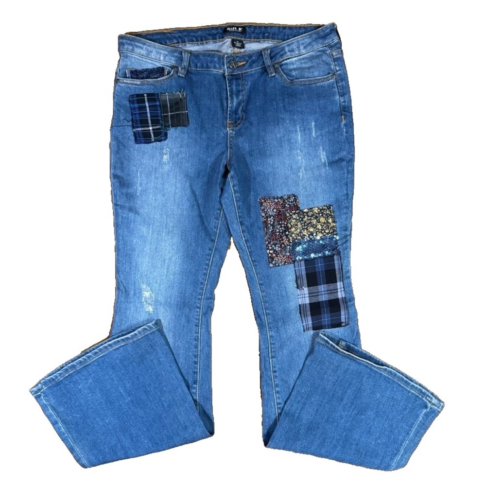 Allen B. Jeans Size 14 Women Y2K Sequin Patches